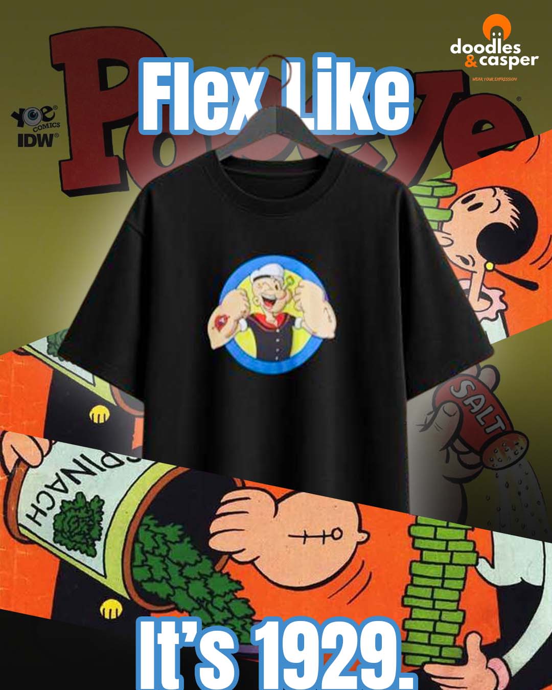 Spinach Power Popeye Oversized Tee