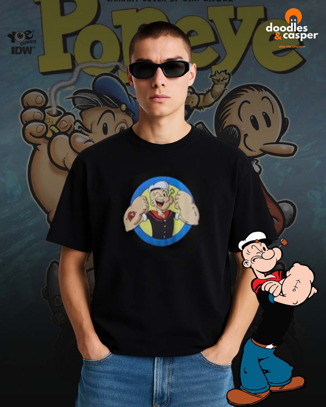 Spinach Power Popeye Oversized Tee