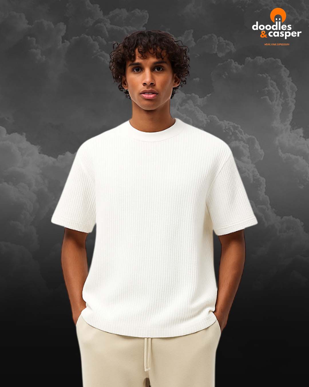 White Waffle Oversized Tee