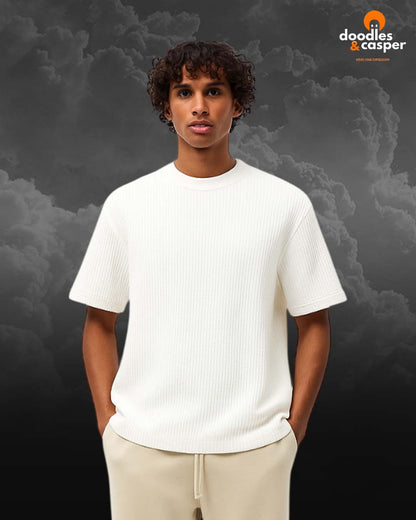 White Waffle Oversized Tee