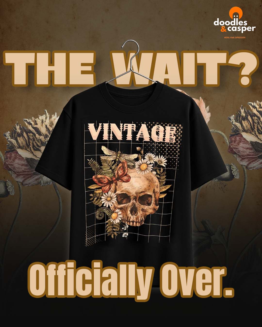 Vintage Skull & Bloom Tee